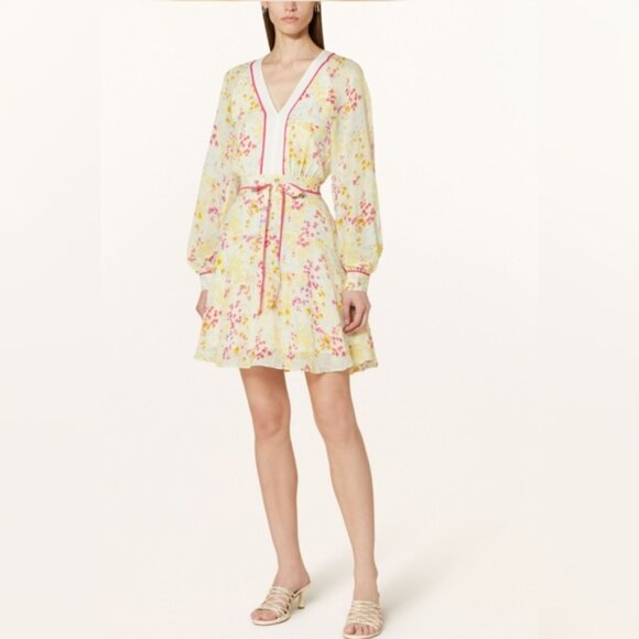 NWT Reiss Molly Floral Puff Long Sleeve Mini Dress - Picture 12 of 12